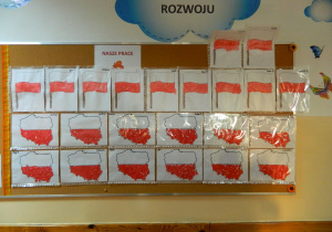 Prace plastyczne Wiewiórek - flaga i kontur Polski