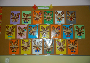 Prace plastyczna grupy Motylków - Miś z pasków papieru