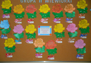 Róże dla babci i Dziadka- praca plastyczna dzieci z grupy Wiewiórek
